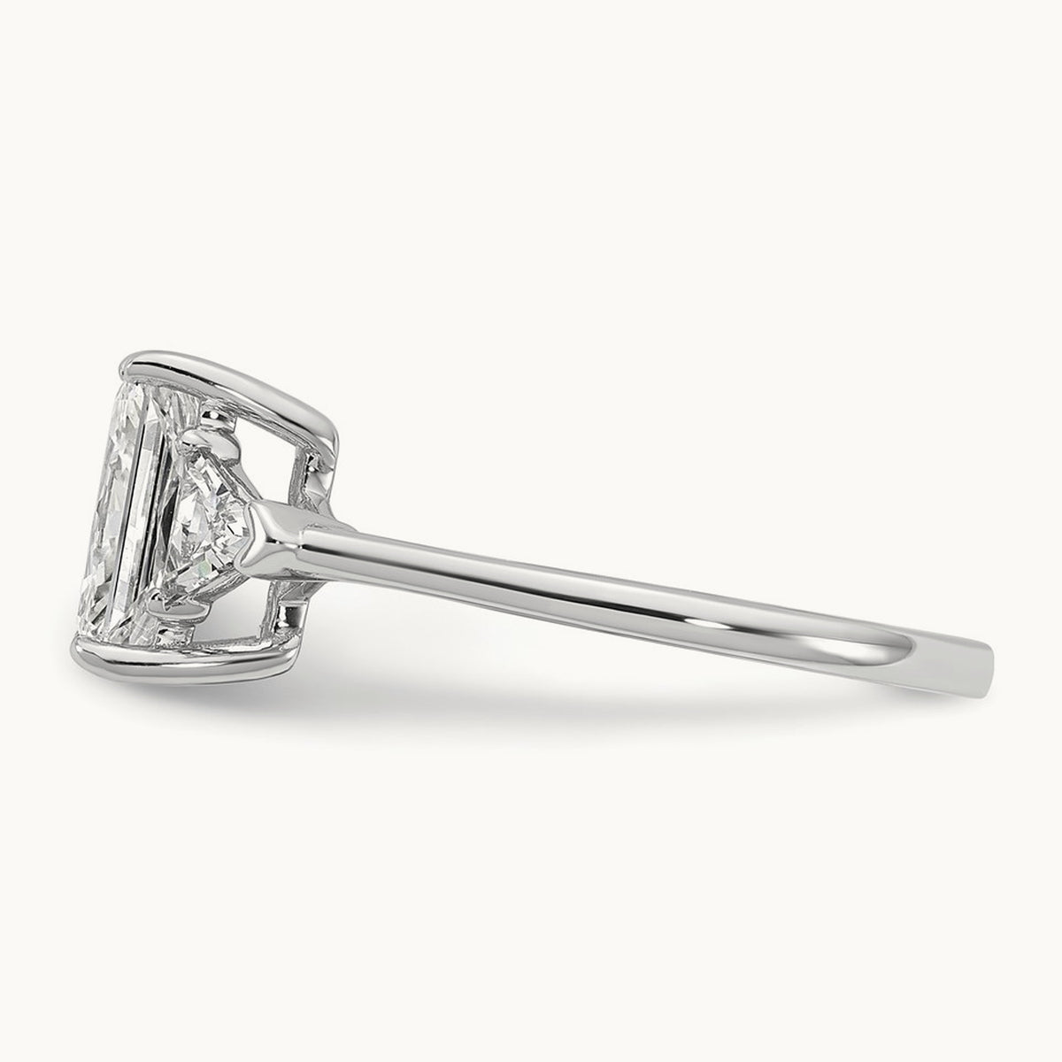 Radiant & Triangle Engagement Ring, 1.25-3.50 ct tw Lab-Grown Diamond — 2 ct, 14K White Gold