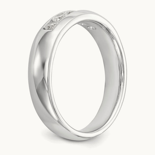 5-Stone Diamond Channel Band, 14K White Gold