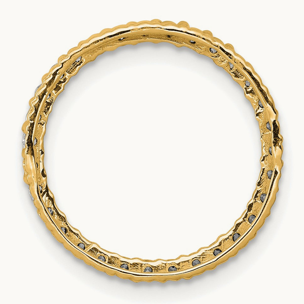 Diamond Circle Chain Slide — 14K Yellow Gold, 17.5mm, 0.372 ct