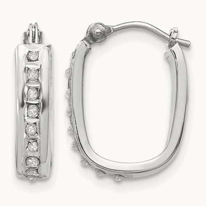 WG Diamond Fascination Diamond Dust/Accent Hoop Earrings, 14K