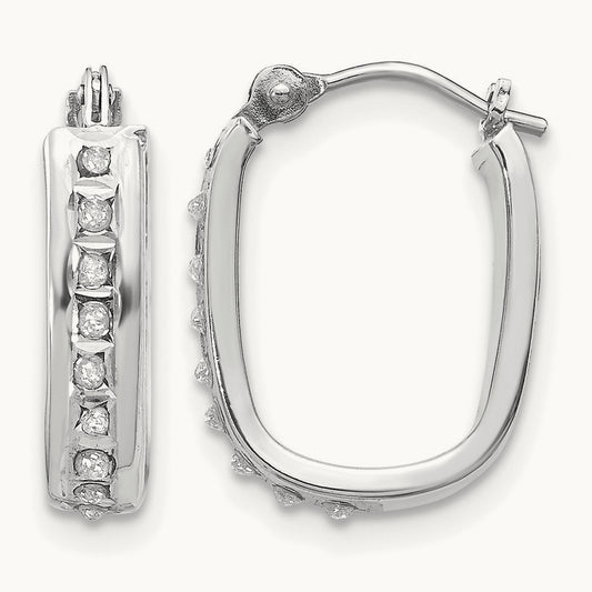 WG Diamond Fascination Diamond Dust/Accent Hoop Earrings, 14K
