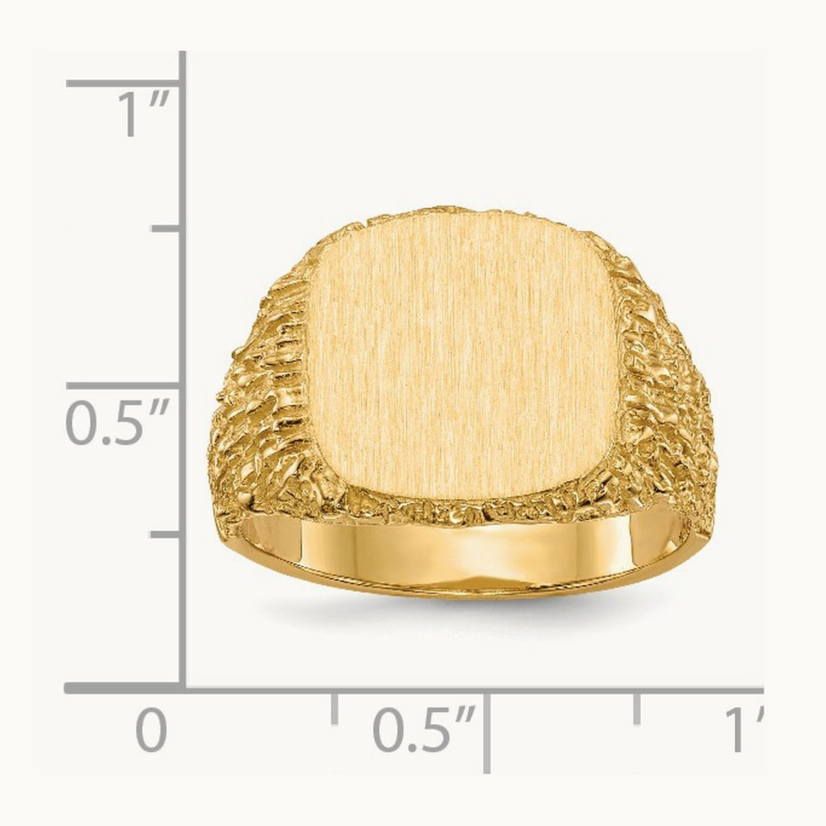 13.5x13. Closed Back Mens Signet Ring, 5mm, 14K
