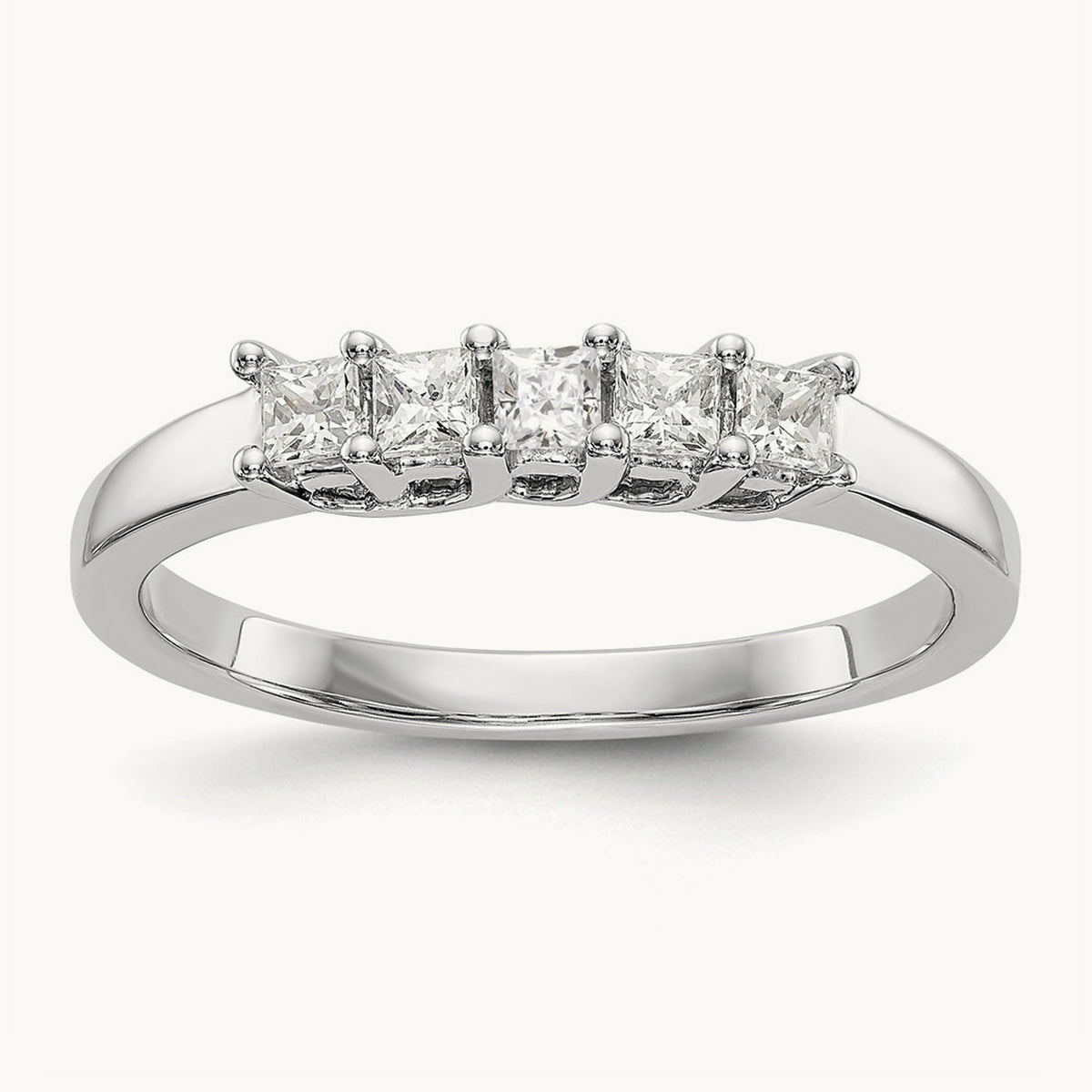 Princess-Cut 5-Stone Band — 1/3 ct, 7