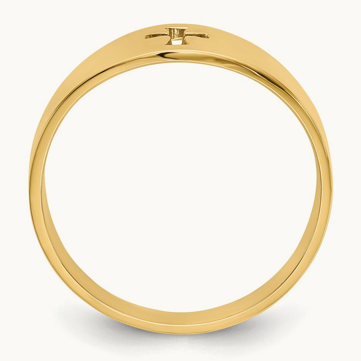 Polished Cut-out Cross Ring, 14K