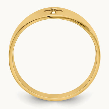 Polished Cut-out Cross Ring, 14K