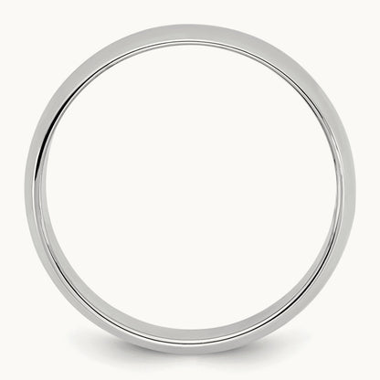 Lightweight Half Round Band, 6.5mm, 10K White Gold