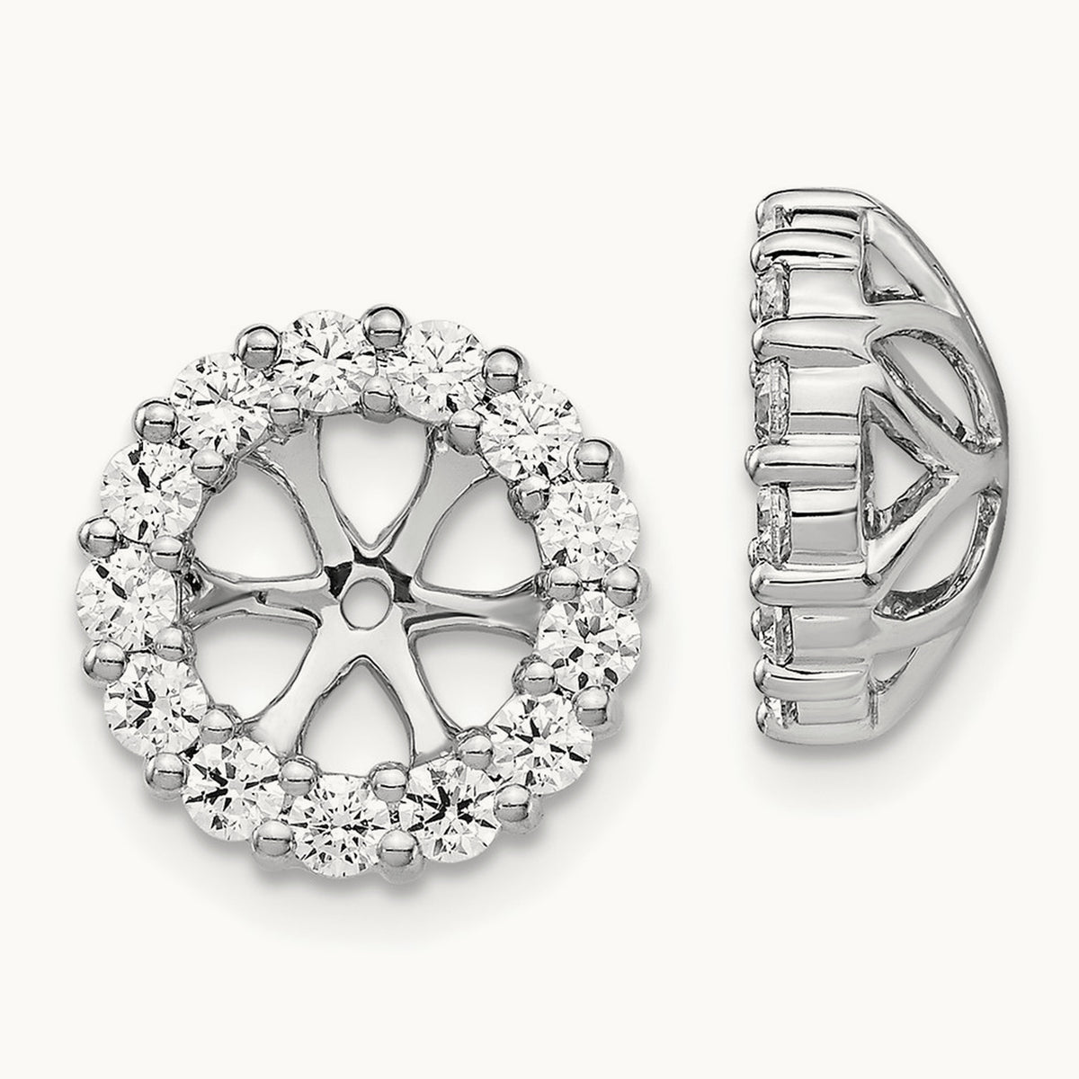 Earring Jacket, 0.75-1.00 ct tw Lab-Grown Diamond — 1 ct, 14K White Gold