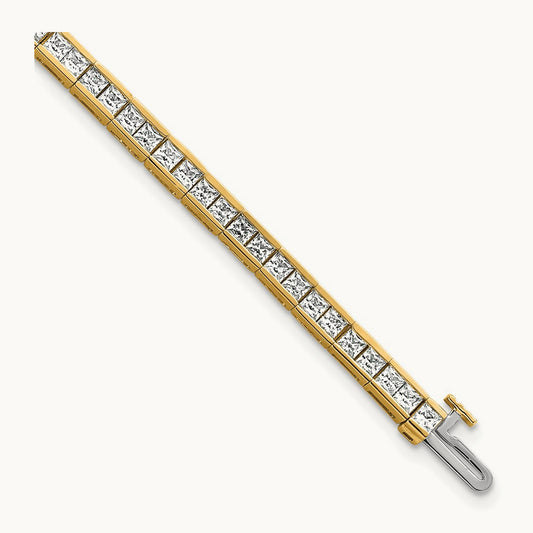Princess Tennis Bracelet, 5.00 ct tw Lab-Grown Diamond — 14K Yellow Gold
