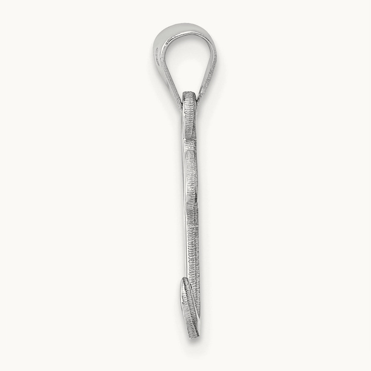 White Gold Script Letter K Initial Pendant, 14K White Gold