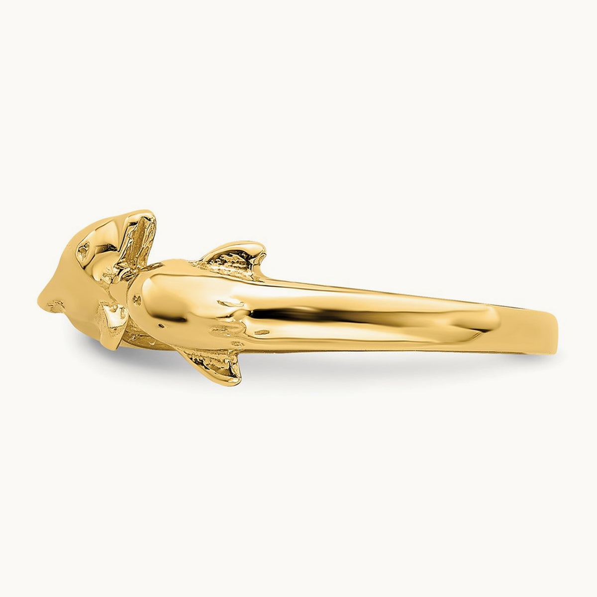 Dolphin Kissing Dolphin Ring, 14K