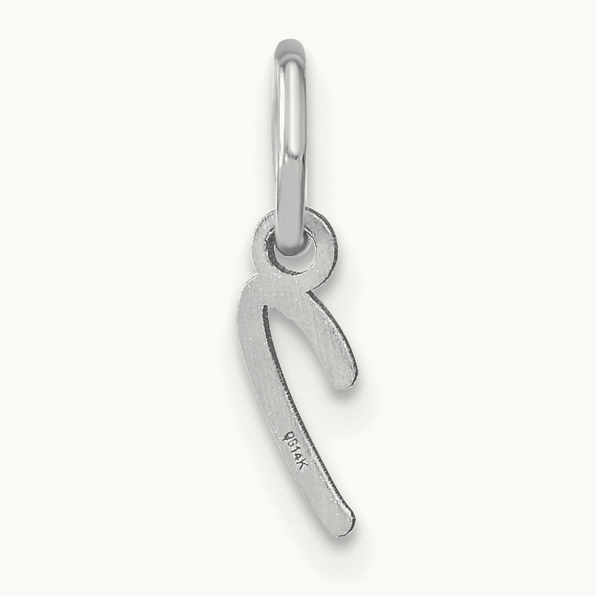 Upper case Initial Charm — 14K White Gold, I