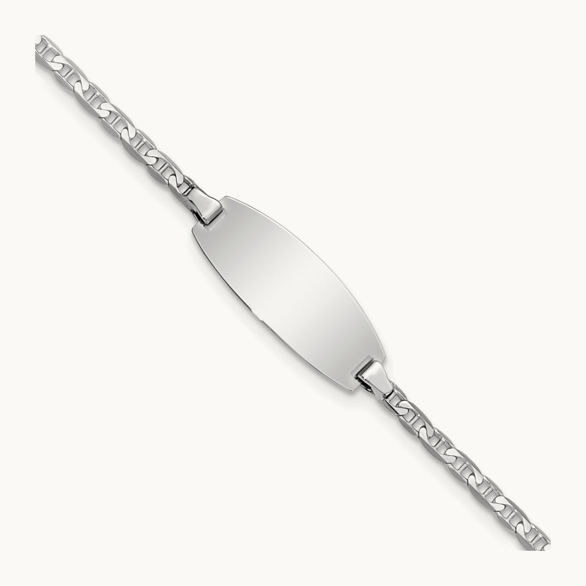Oval Anchor ID Bracelet — 14K White Gold, 5.5mm