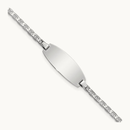 Oval Anchor ID Bracelet — 14K White Gold, 5.5mm