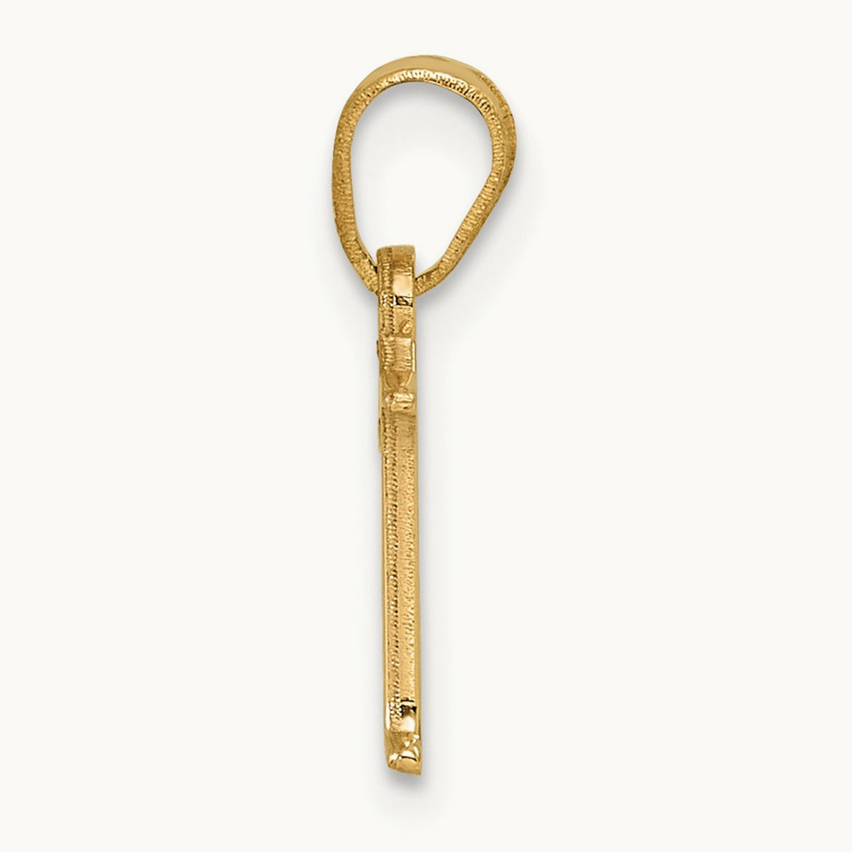 Polished Block Initial Pendant — 14K Yellow Gold, M