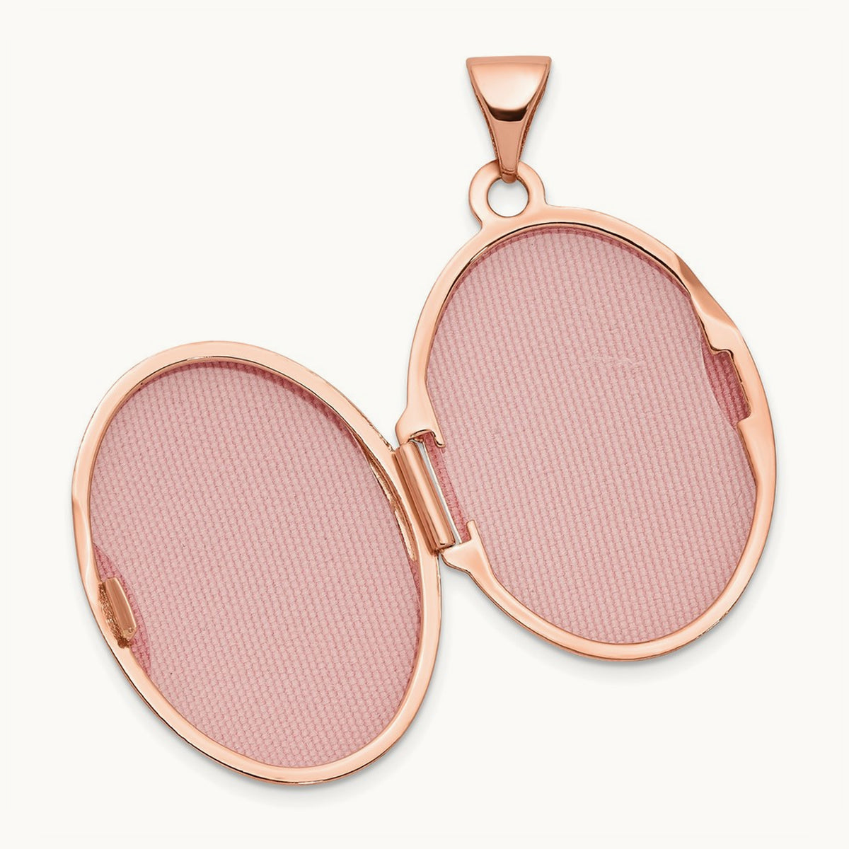 Scroll Design Oval Locket, 21mm, 14K Rose Gold