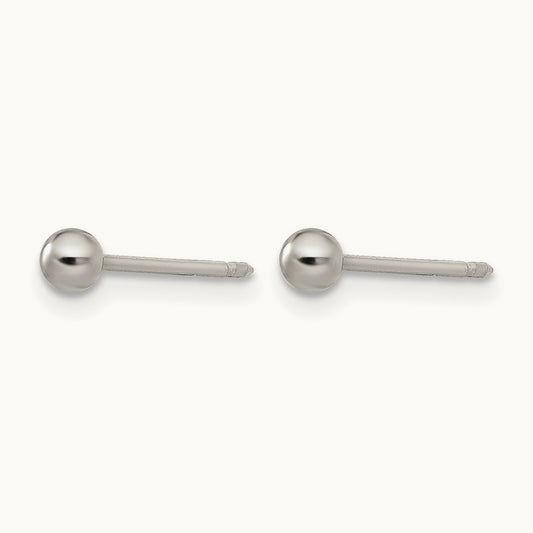 Inverness Titanium Ball Post Earrings, 3mm