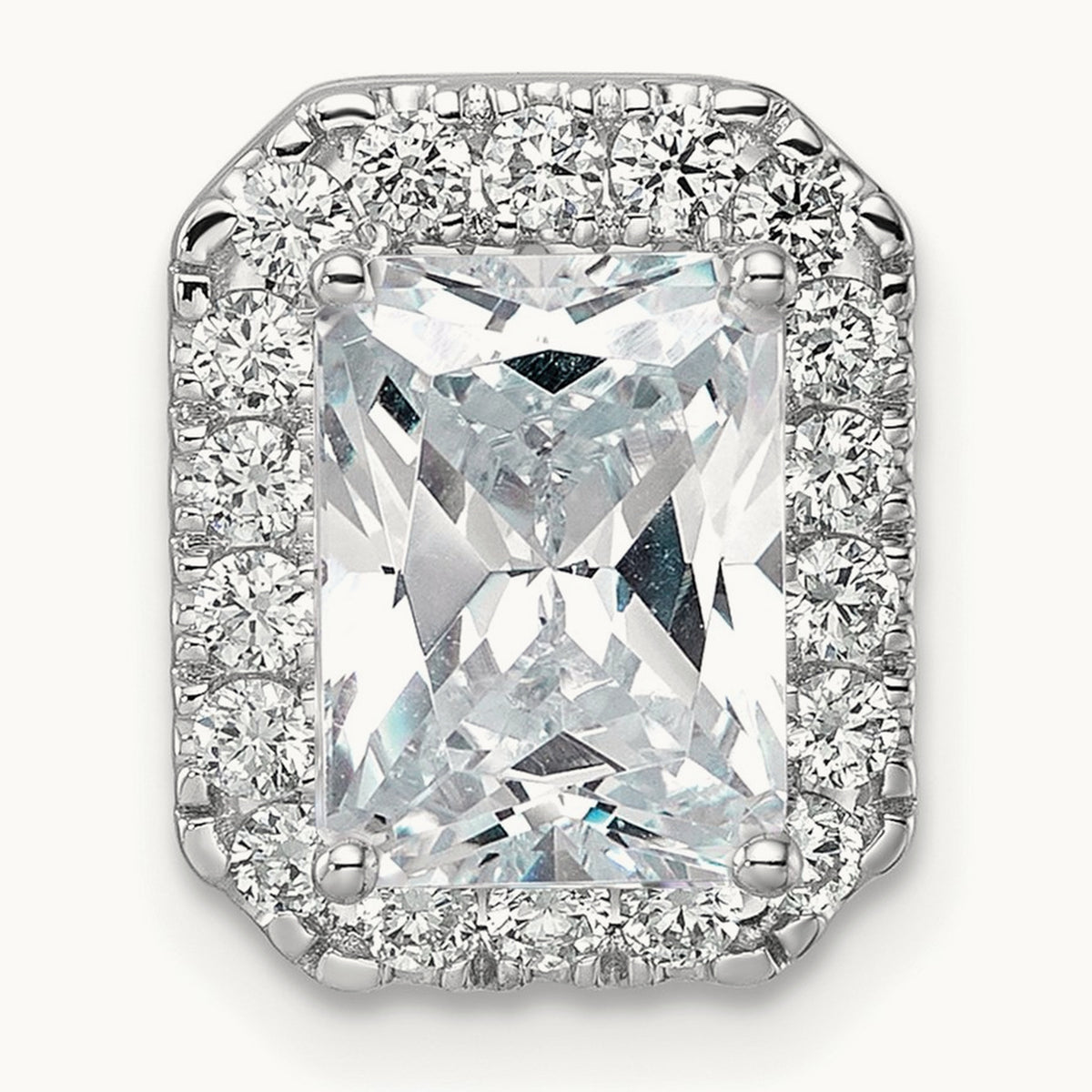 Radiant Halo Chain Slide, 2.50 ct tw Lab-Grown Diamond — 14K White Gold, 7