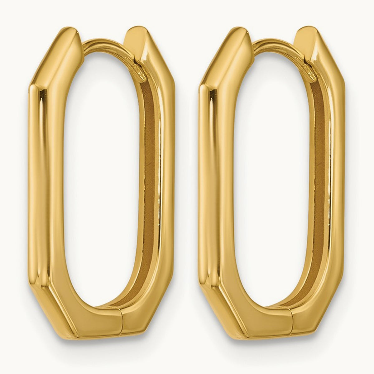 Polished Hinged Hoop Earrings, 14K — Leslie's