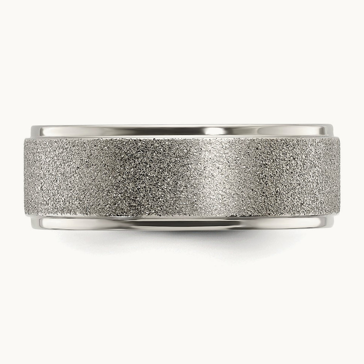 Polished Laser-cut Center Band, 8mm, Titanium