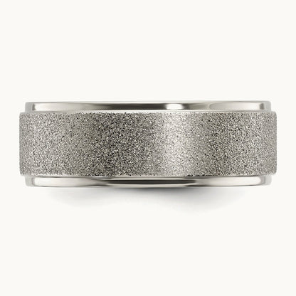 Polished Laser-cut Center Band, 8mm, Titanium