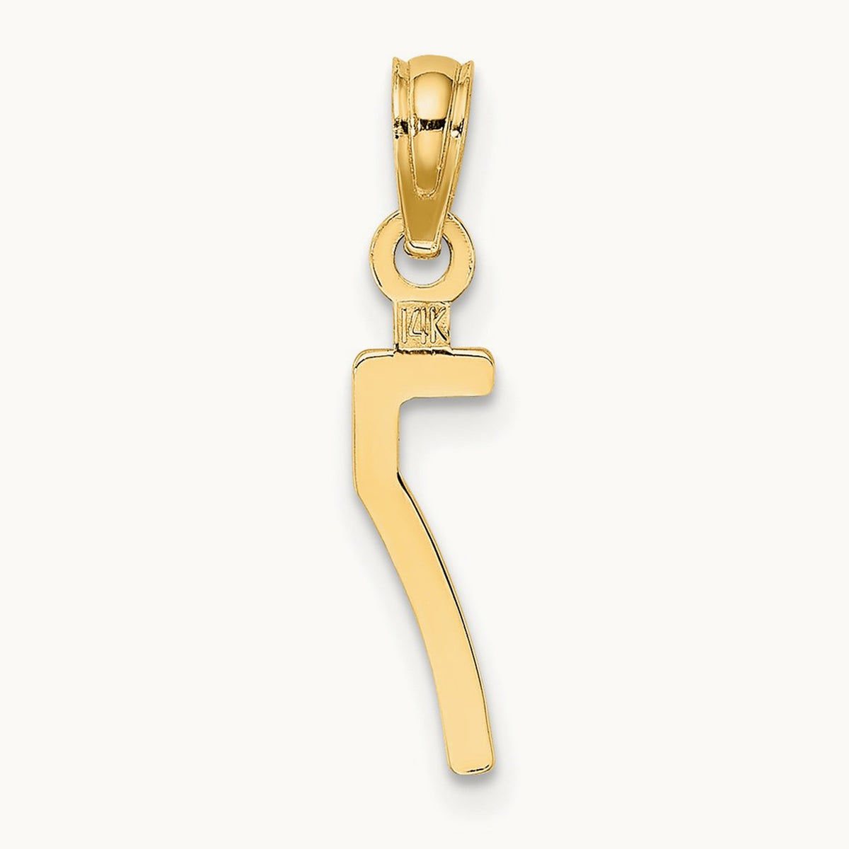 Polished Number 7 Pendant — 14K Yellow Gold, 18.93mm