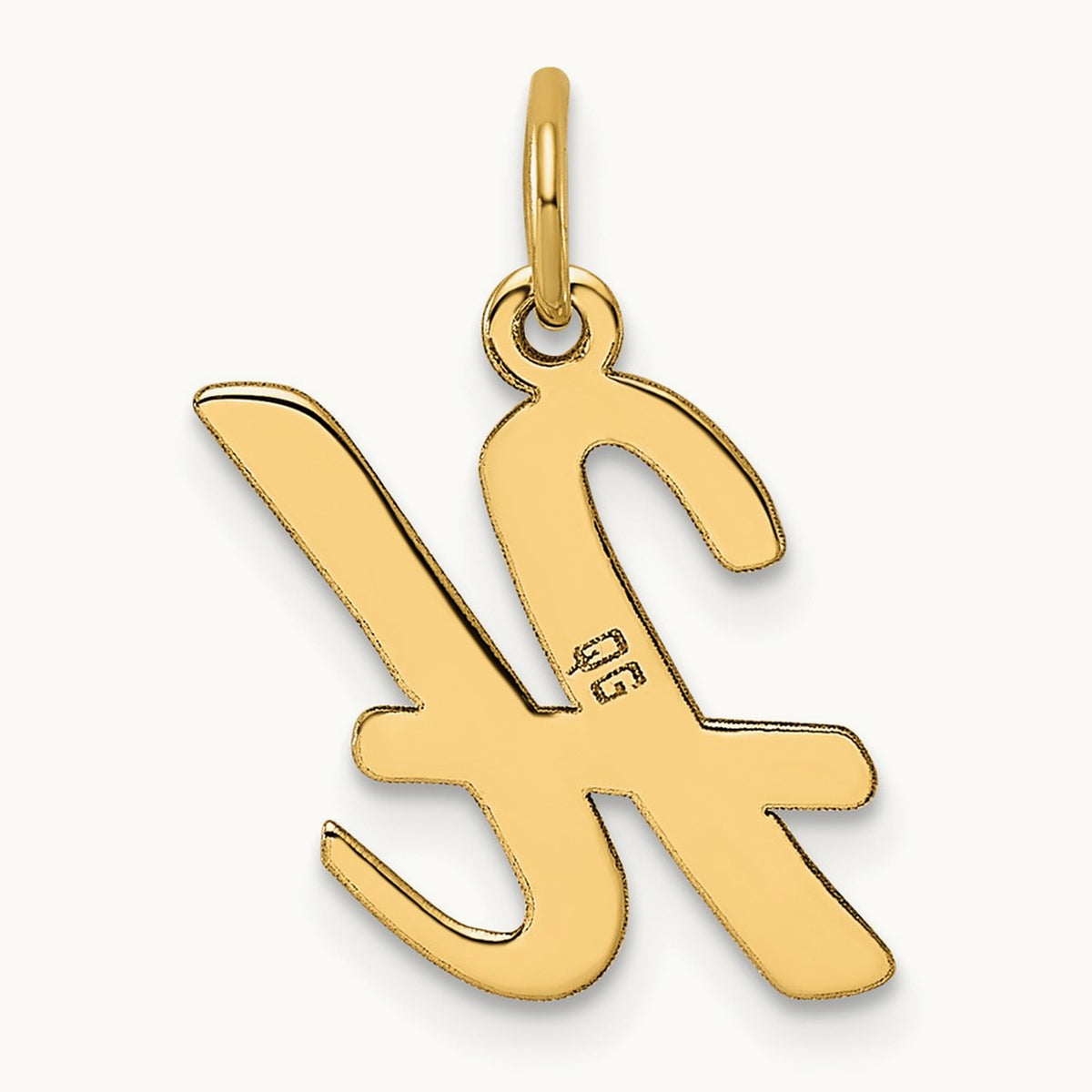 Medium Script Initial Charm — 14K Yellow Gold, H