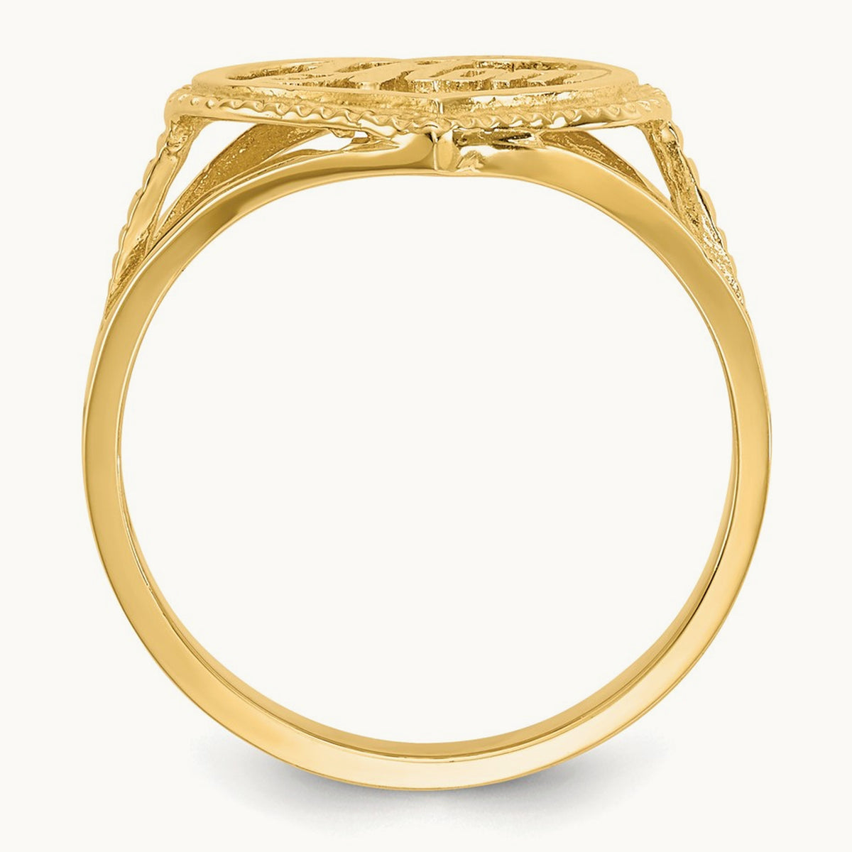 #1 Mom in Heart Ring, 14K
