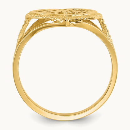 #1 Mom in Heart Ring, 14K
