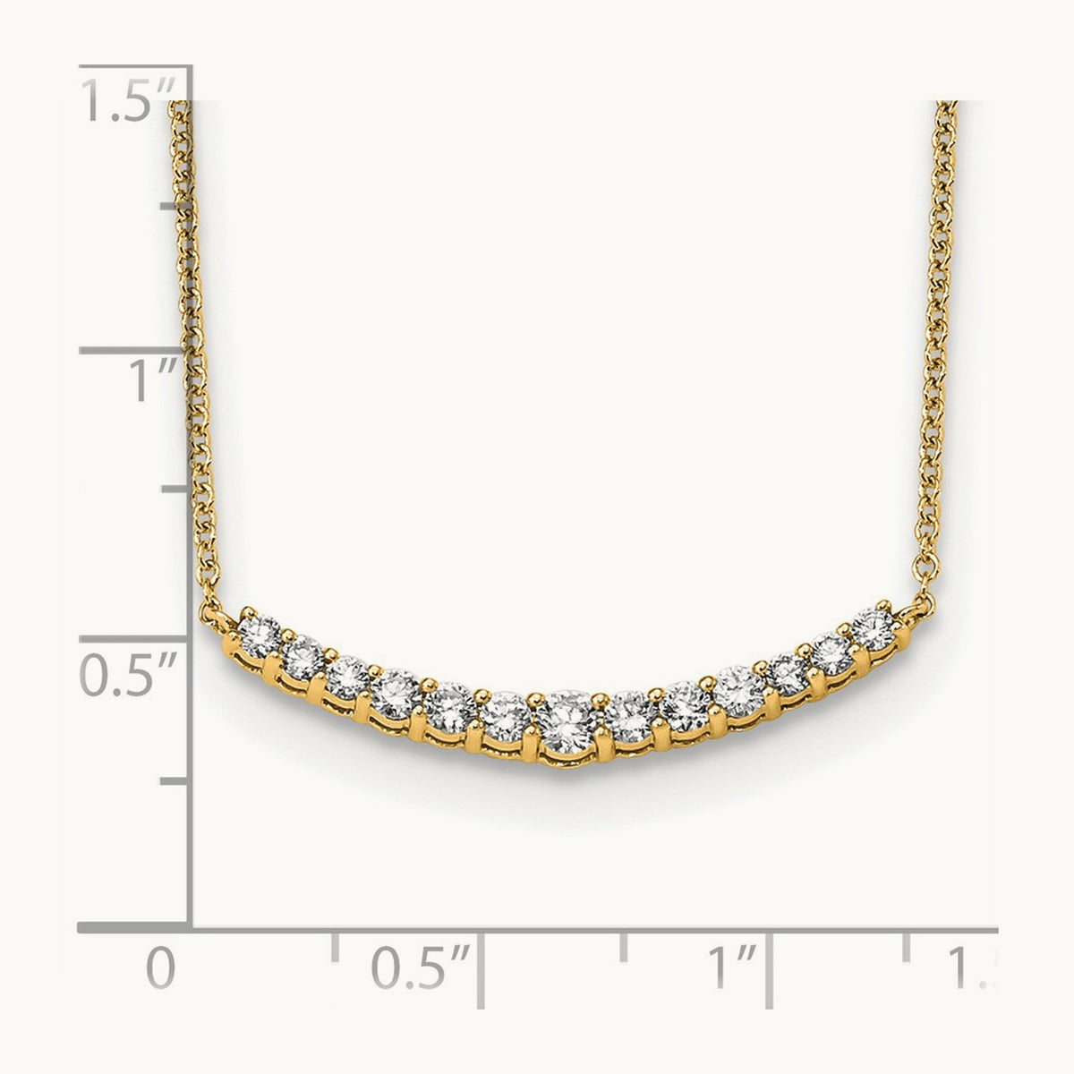 TO Fashion Bar Necklace, 0.50 ct tw Lab-Grown Diamond — 14K Yellow Gold