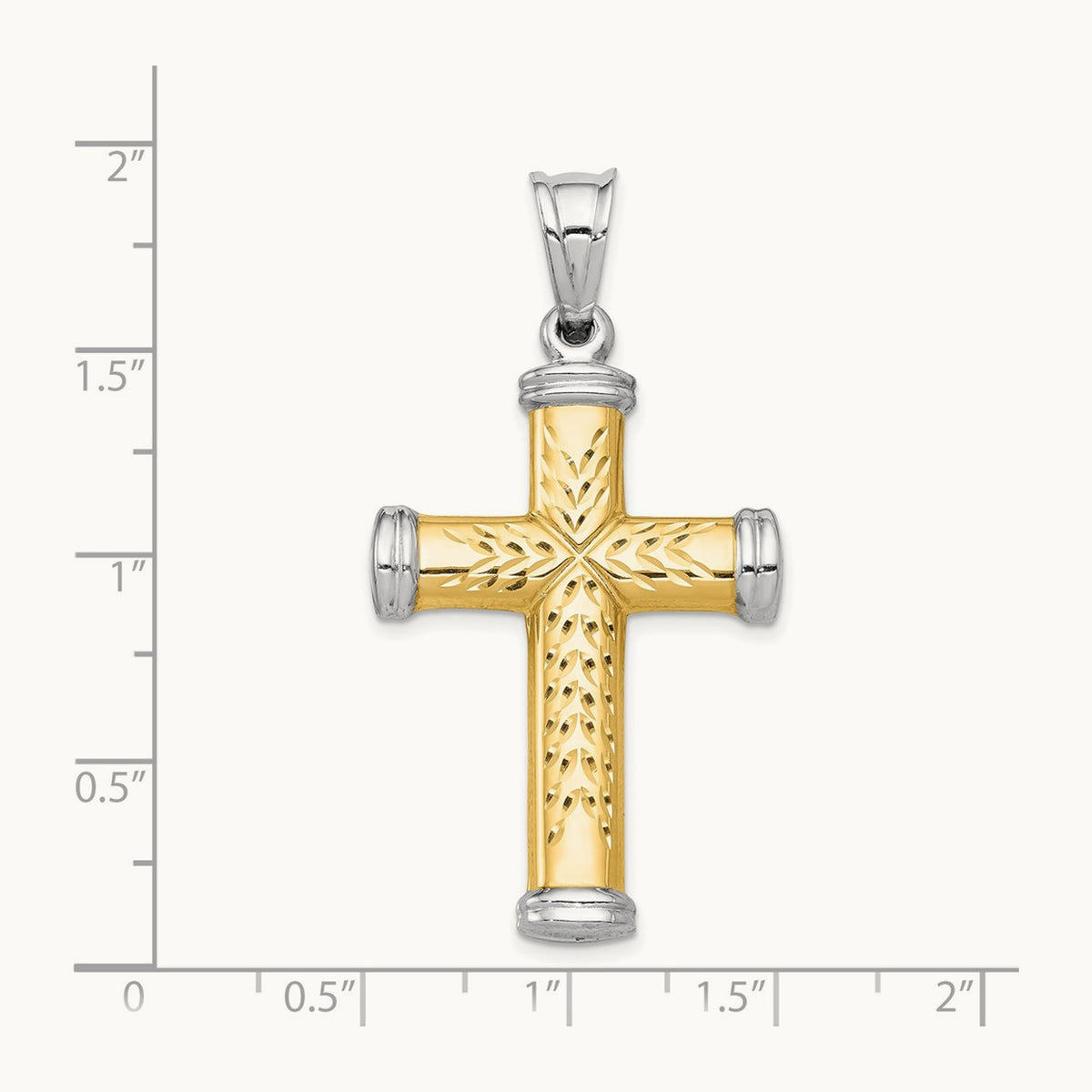 Reversible Cross, 14K Two-tone with Rhodium