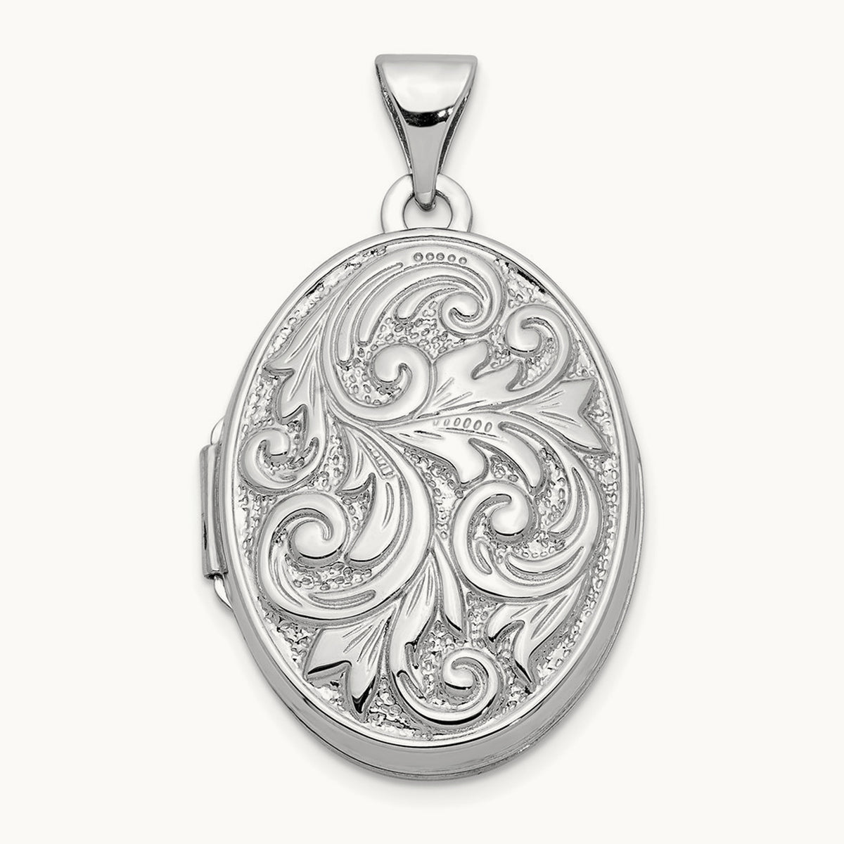 Polished Reversible Love You Always Oval Locket, 14K White Gold