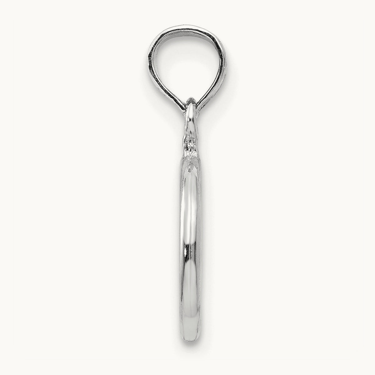 Polished Peace Symbol Pendant — 14K White Gold