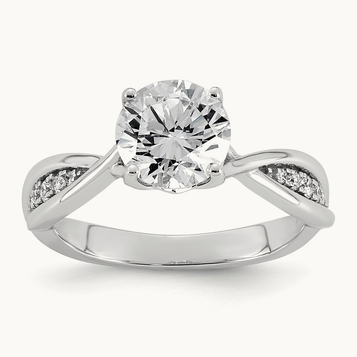 Round Center Ring, 1.50 ct tw Lab-Grown Diamond