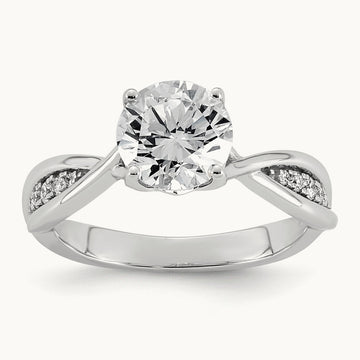Round Center Ring, 1.50 ct tw Lab-Grown Diamond