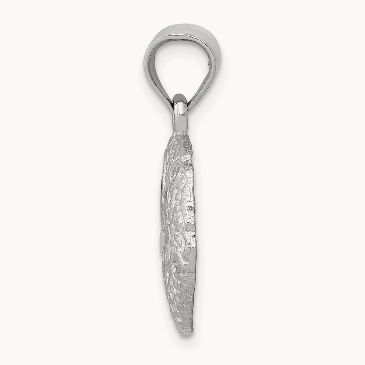 Sanddollar Charm, 14K White Gold