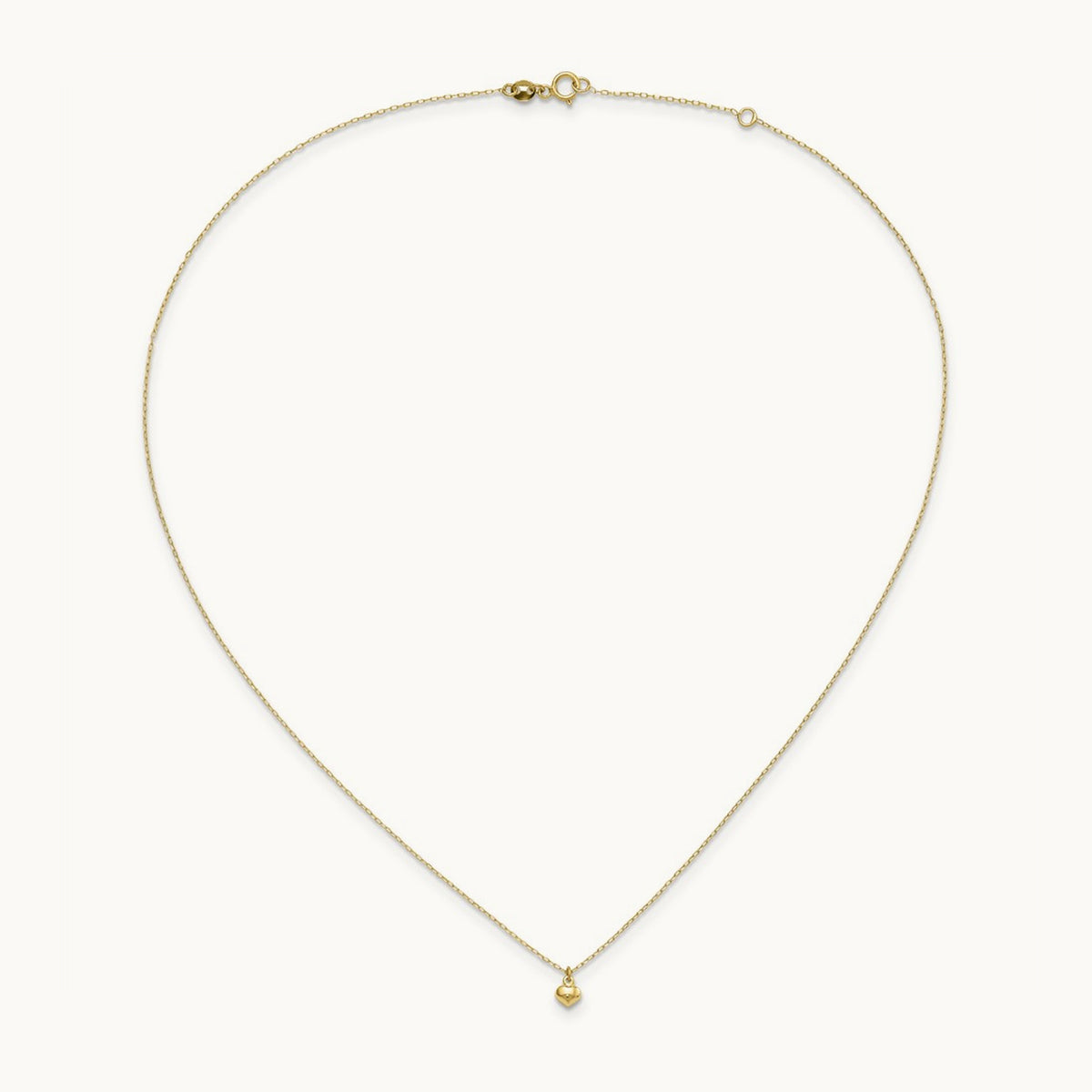 Polished Puffed Heart 16.5 inch Necklace, 14K