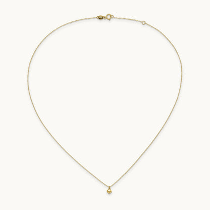 Polished Puffed Heart 16.5 inch Necklace, 14K