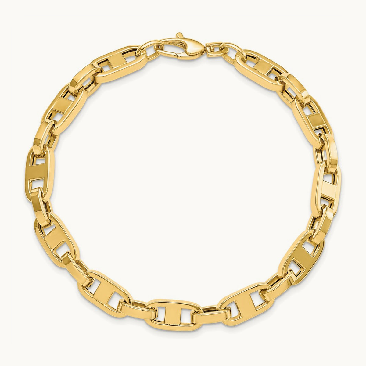 Fancy 8.5in Link Bracelet, 14K