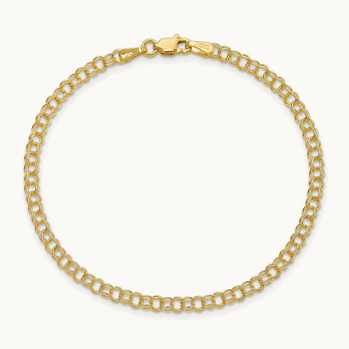 Solid Double Link Charm Bracelet — photo set