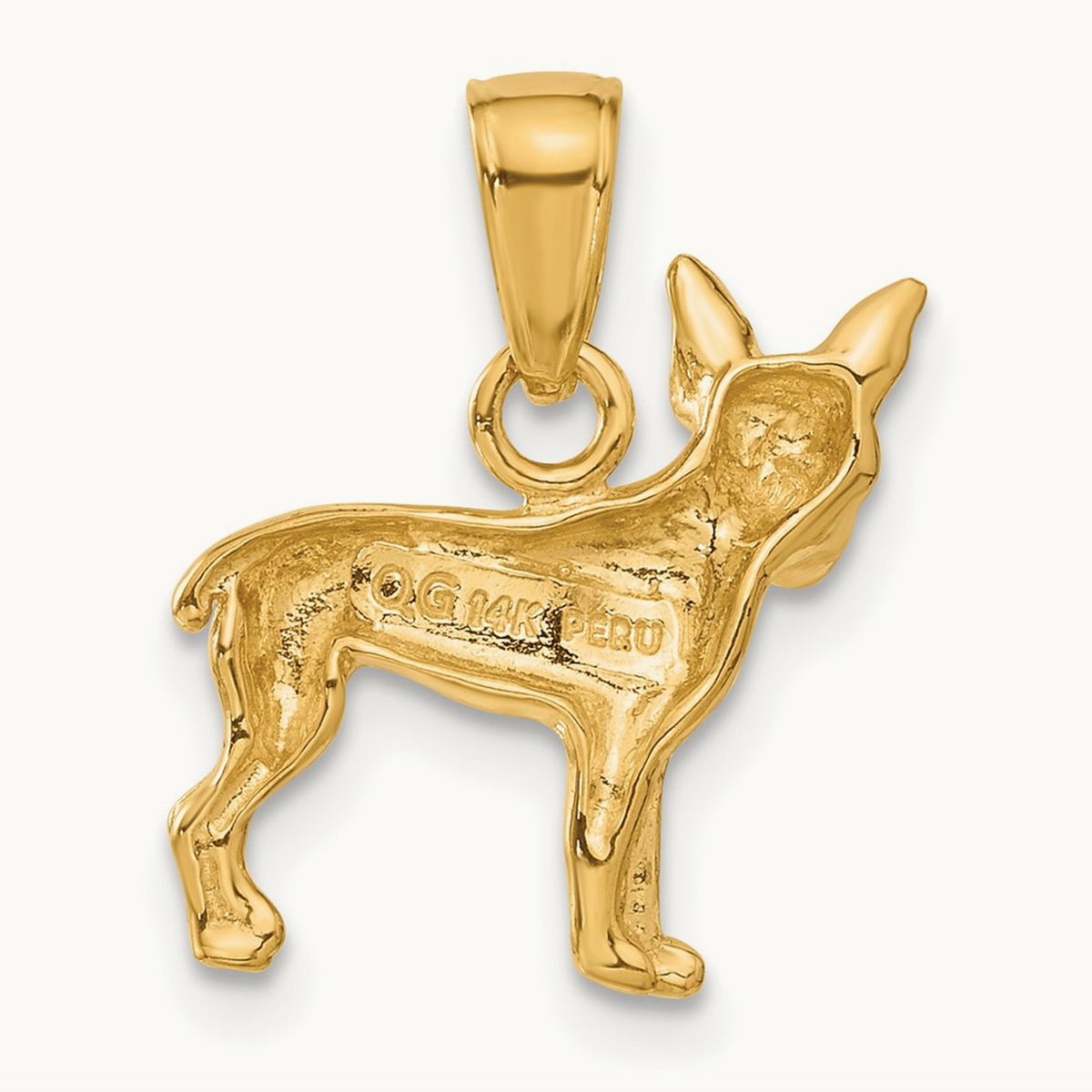 Chihuahua Dog Pendant, 14K
