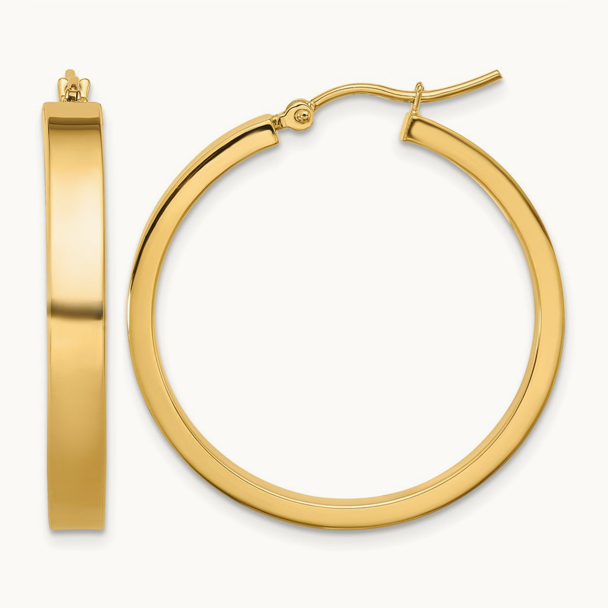 Polished Hoop Earring, 14K