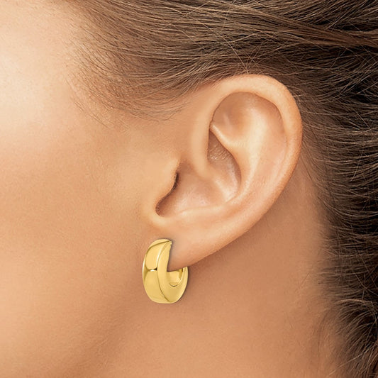 Polished J-Hoop Post Earrings — photo set
