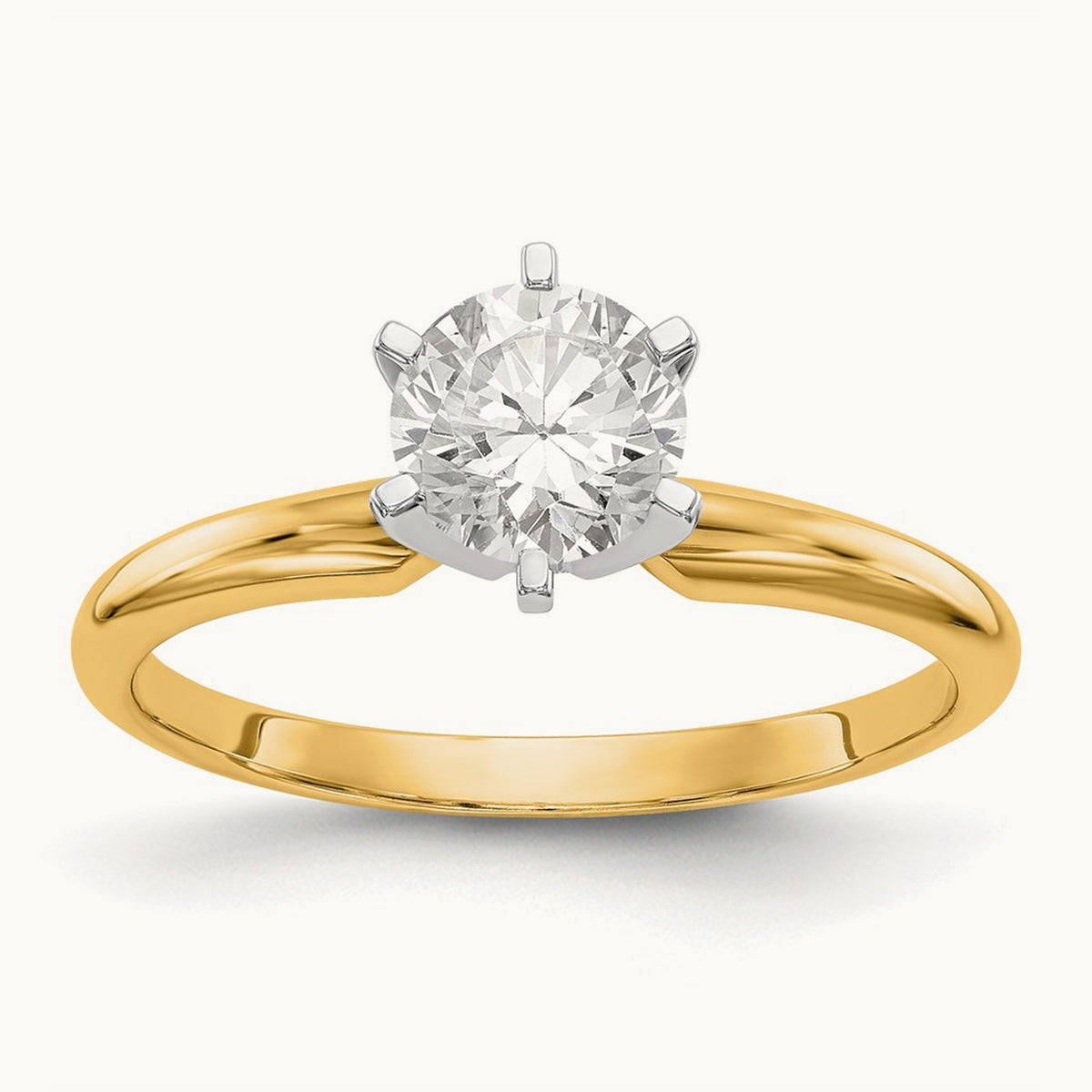 1ct. Lightweight Half-Round 6-Prong Ring Mounting, 14K Two-tone