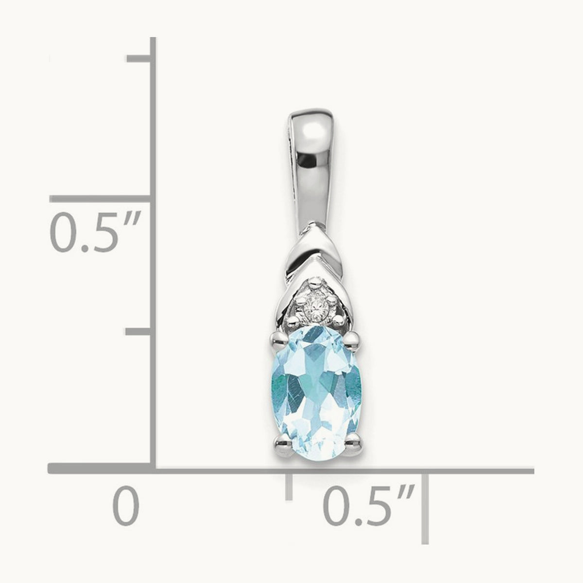 Aquamarine and Diamond Pendant — 14K White Gold