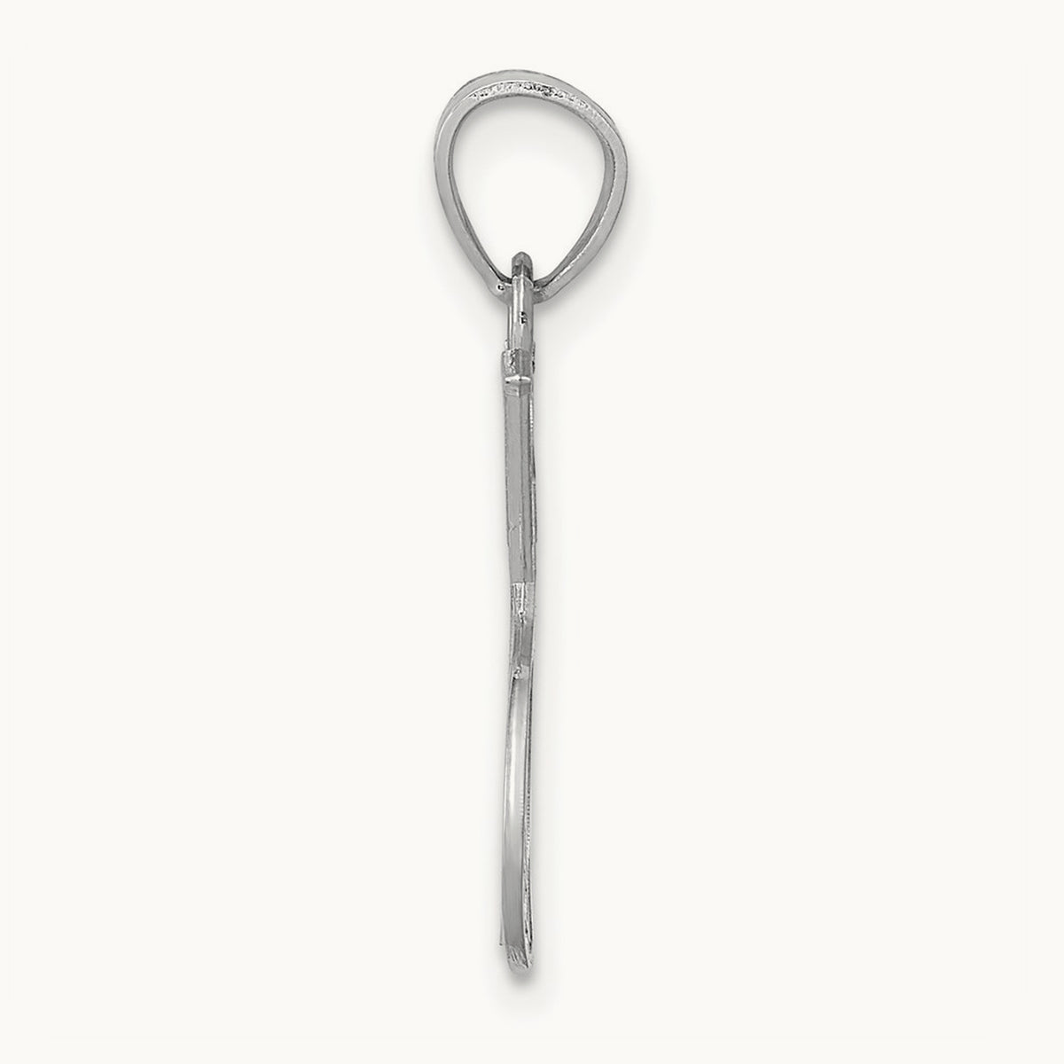 Double Tennis Racquet Charm — 14K White Gold