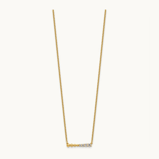 Beaded Bar Necklace, 0.25 ct tw Lab-Grown Diamond
