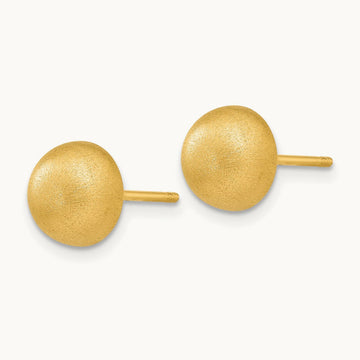 Hollow Satin Half Ball Post Earrings — 8.00mm