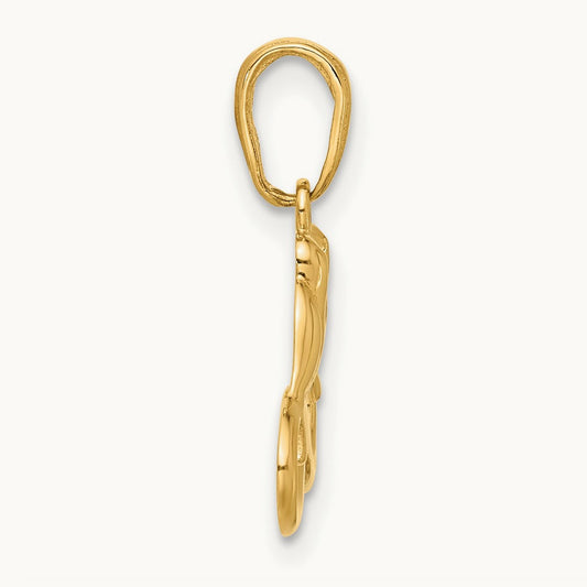 D/C Infinity Love Birds Pendant, 14K with White Rhodium