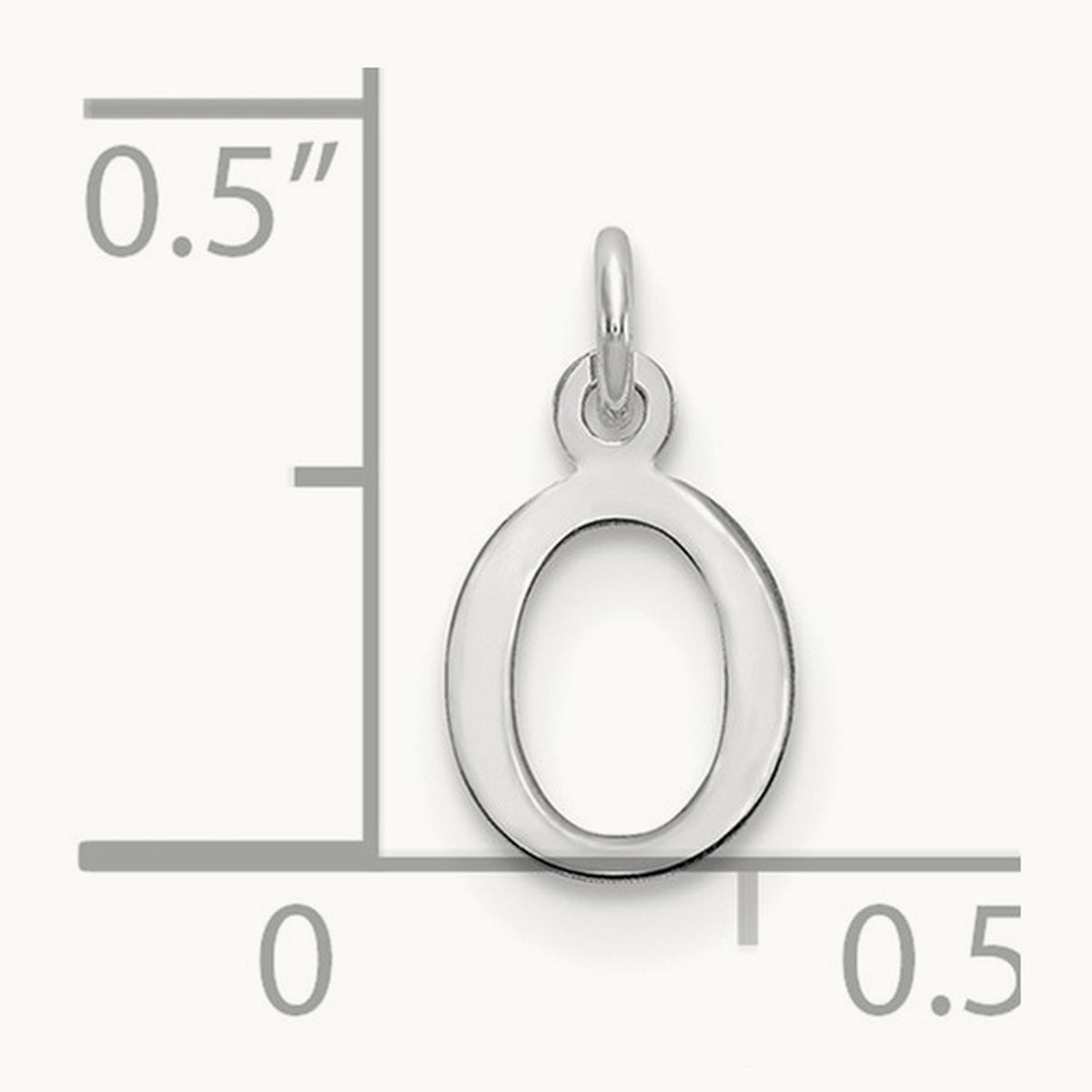 Cutout Letter O Initial Pendant, 14K White Gold