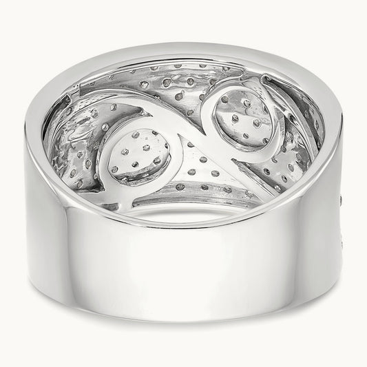 Micro Pave Diamond Band, 14K White Gold